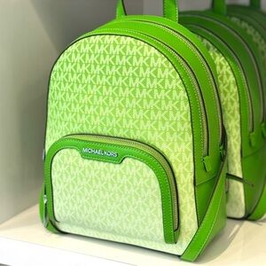 Michael Kors JayceeMedium Ombré Signature Logo Backpack Jungle Green